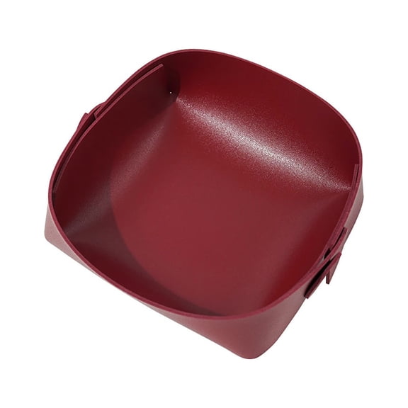 Leather Tray for Jewelry Key Tray, Desk Storage Board for Coin Phone Wallet, Wine Red