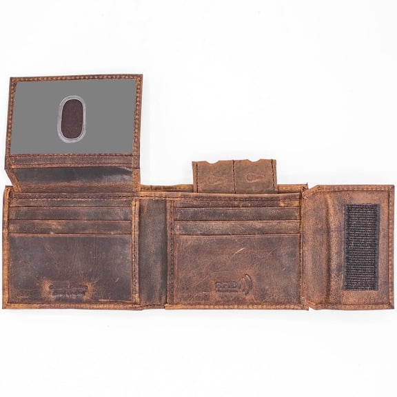 Men’s Leather Bifold Wallet with Velcro Key Holder Closure for Him