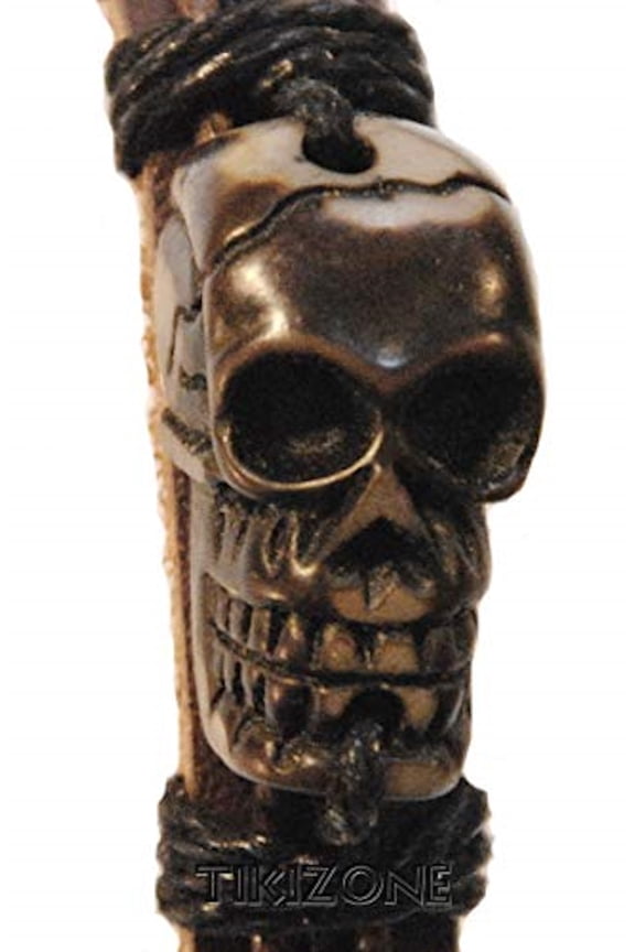 Leather Tribal Voodoo Skull Bracelet