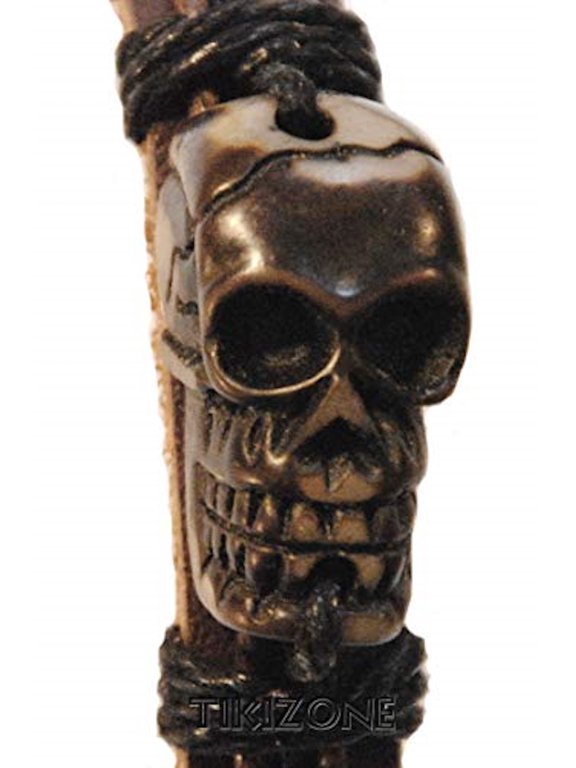 Leather Tribal Voodoo Skull Bracelet