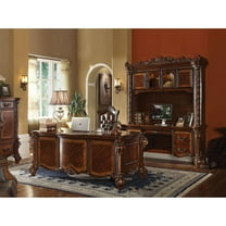 Leather Upholstered Arm Chair in Cherry Brown - Saltoro Sherpi