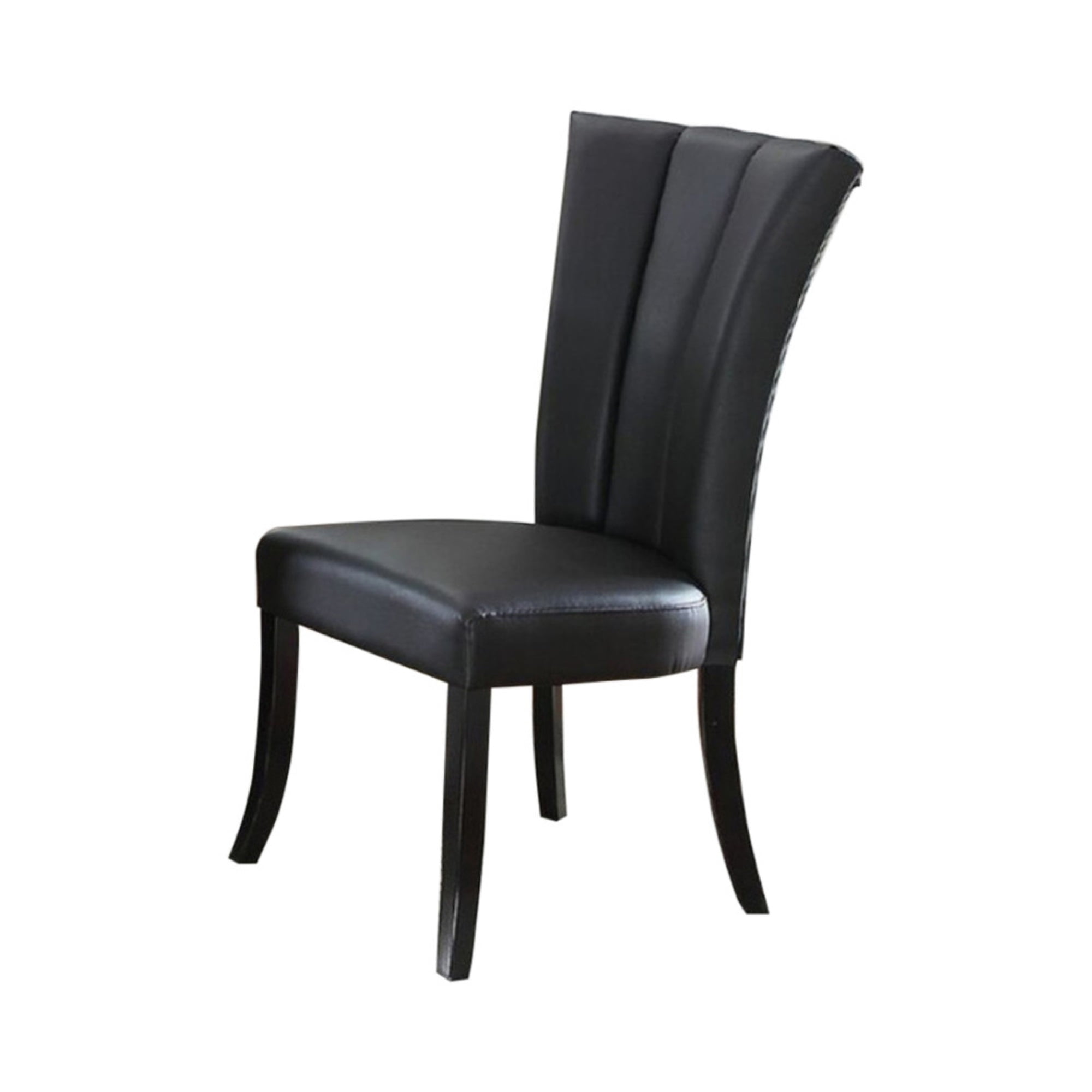 Modern Black Faux Leather Upholstered Side Chair with Wood Frame