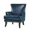 thumbnail image 1 of Leather Upholstered Sofa Armchair, Tina's Home  Accent Chair Wood Leg Living Room Bedroom Green Turquoise, 1 of 8