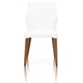 thumbnail image 1 of Leather Upholstery Compact Dining Chair With Walnut legs, Alabaster, Set Of Two, 1 of 2