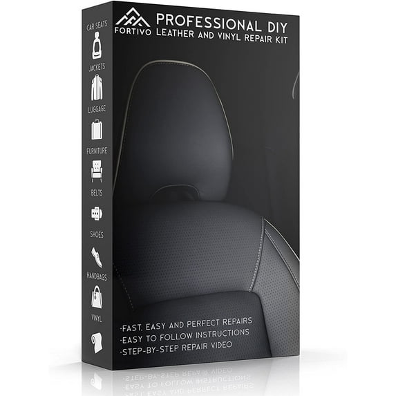 Leather and Vinyl Repair Kit - Furniture, Couch, Car Seats, Sofa, Jacket, Purse, Belt, Shoes | Genuine, Italian, Bonded, Bycast, PU,Pleather | No Heat Required | Repair & Restore