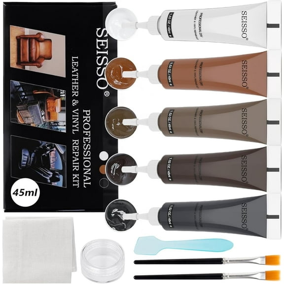 Leather & Vinyl Repair Kit for Furniture,Leather Furniture, Couch, Car Seats, Sofa, Jacket Restoring Touch up