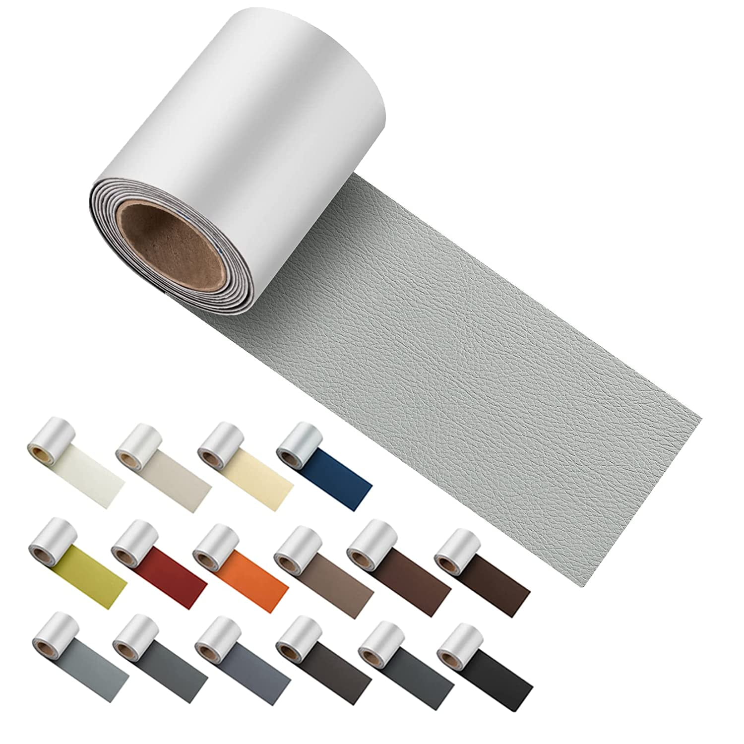 Leather and Vinyl Repair Tape 3x60 inch, Strong Adhesion Backing Self Adhesive Vinyl and Leather Repair Kit for Car Seat, Couch, Furniture, Jacket. Bonded Leather Repair Roll
