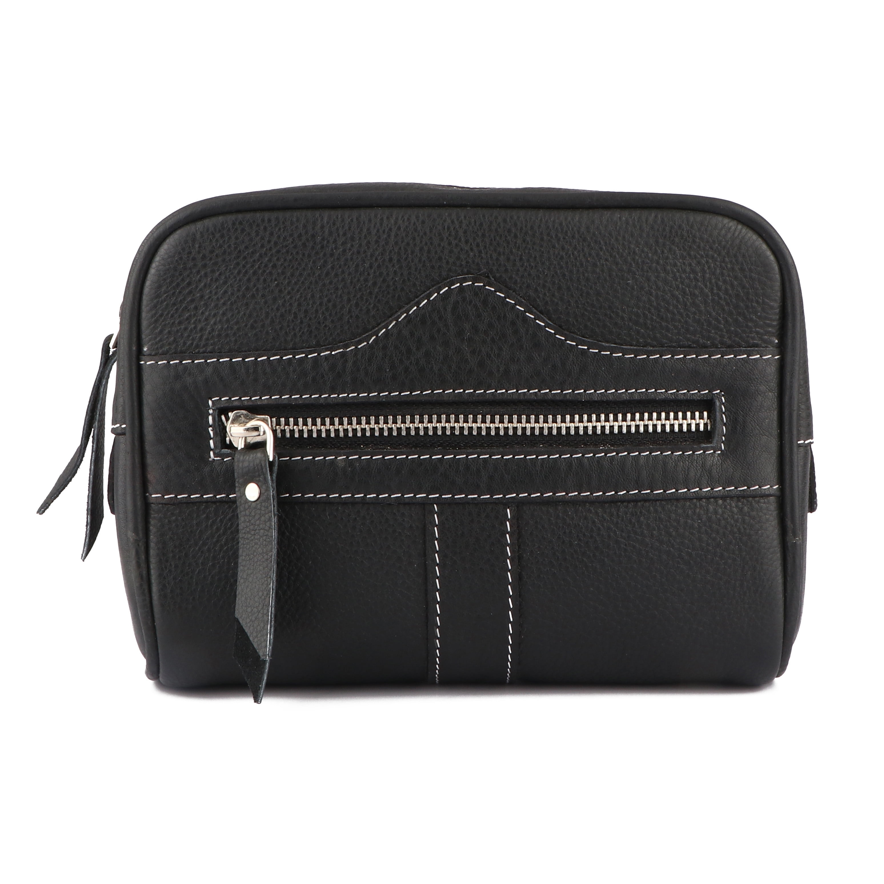 Leather Waist Belt Bag Travel Pouch Fanny Pack Black 18BT25BK