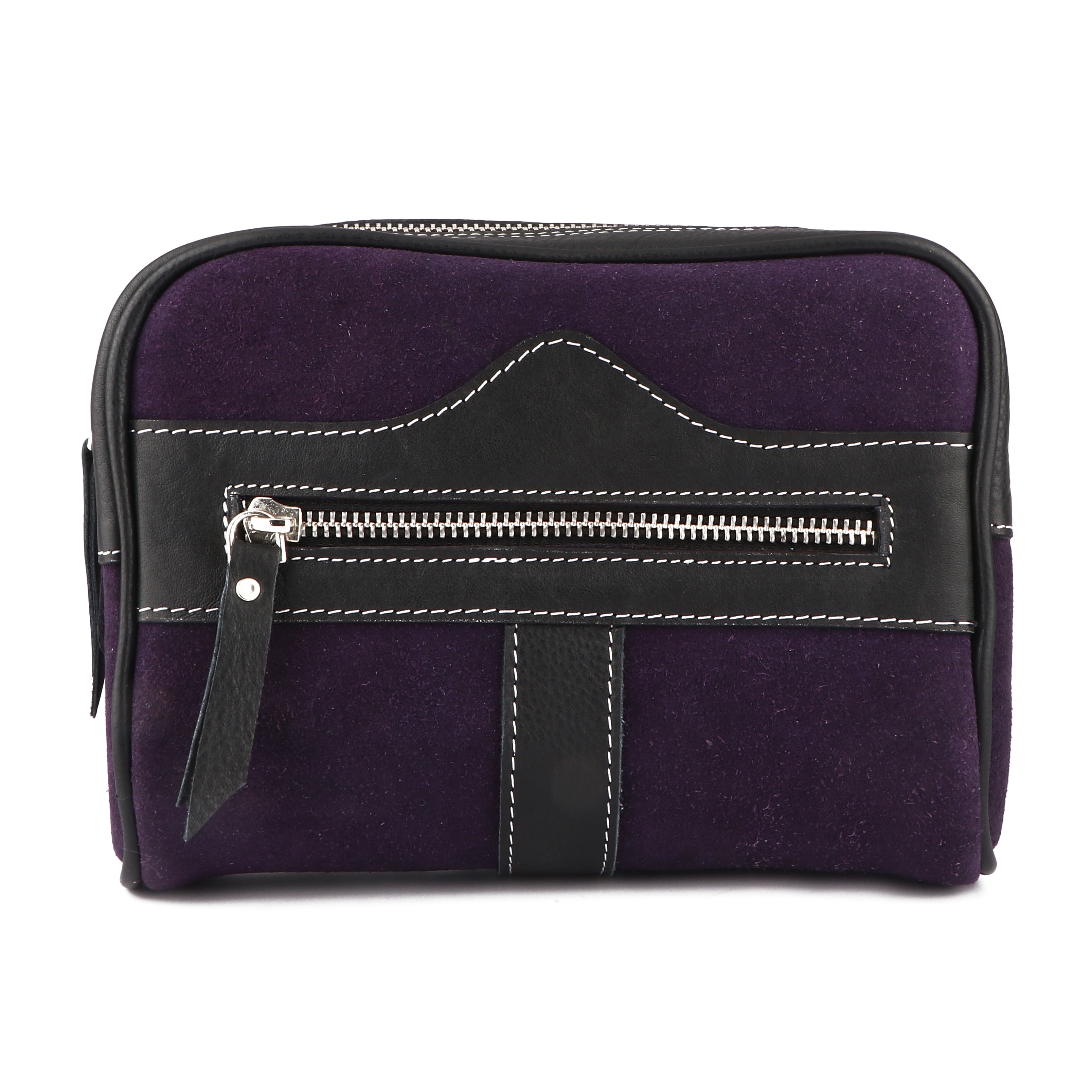 Leather Waist Belt Bag Travel Pouch Fanny Pack Purple 18BT25PR