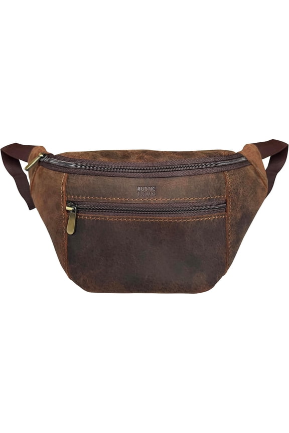 Leather Waist Pack for Men & Women - Full Grain Leather Fanny Bag, Adjustable Sling Purse & Chest Belt Bag - Multifunction Hip Bum Bag, Travel Pouch for Hiking Running & Cycling