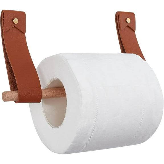 Leather Wall Hooks Kit 2 Pcs Leather Straps Hanger Towel Hook with Wooden Dowel Rail Screws Wall Mounted Hanging Strap Holder for Bathroom Bedroom Kitchen Handles Nordic Boho Decor colorful