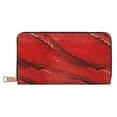 thumbnail image 1 of Leather Wallet 8 X 4.3 In Comfortable Light Waterproof And Durable Zipper Design Easy To Carry Red Marble_2, 1 of 8