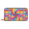 thumbnail image 1 of Leather Wallet 8 X 4.3 In Comfortable Light Waterproof And Durable Zipper Design Easy To Carry Tie-Dye Pattern Rainbow Colors, 1 of 8