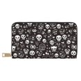 thumbnail image 1 of Leather Wallet 8 X 4.3 In Comfortable Light Waterproof And Durable Zipper Design Easy To Carry Weird Skull Head, 1 of 8
