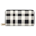 thumbnail image 1 of Leather Wallet 8 X 4.3 In Comfortable Light Waterproof And Durable Zipper Design Easy To Carry White Buffalo Plaid Check Tartan Scotland_1, 1 of 8
