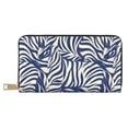 thumbnail image 1 of Leather Wallet 8 X 4.3 In Comfortable Light Waterproof And Durable Zipper Design Easy To Carry Zebra Print Style Steelblue_1, 1 of 8