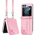thumbnail image 1 of Leather Wallet Case for Samsung Galaxy Z Flip 5 5G Case Pink,Credit Card Holder Crossbody Case with Lanyard Neck Strap for Women Galaxy Z Flip 5 Phone Shockproof Protective Cover, 1 of 16