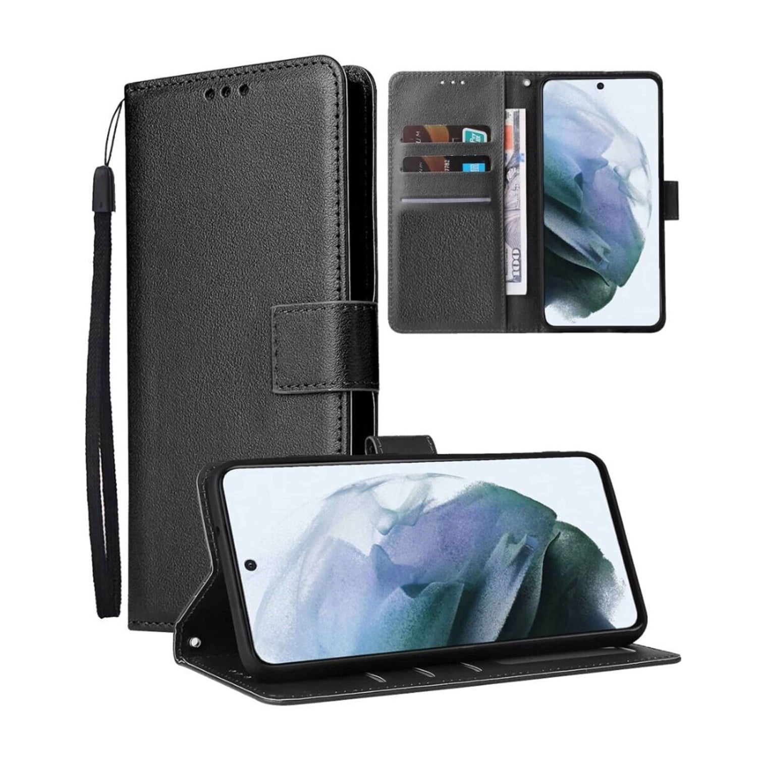 Leather Wallet Case with Card Slot for iPhone 17 Pro Max - Black