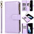 thumbnail image 1 of Leather Wallet Case with Zipper Pocket for Google Pixel 8 Pro - Lavender, 1 of 7