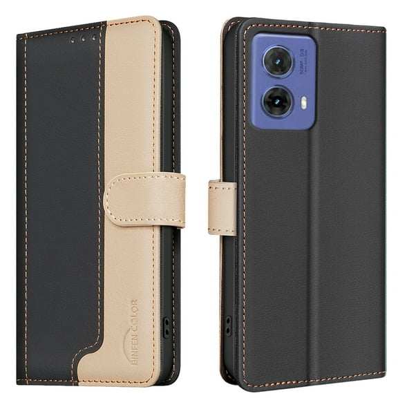 Leather Wallet Phone Case For Motorola G04 G24 E14 Phone Case Wallet Case with Quality Leather Phone Cover With Card Holder Zipper