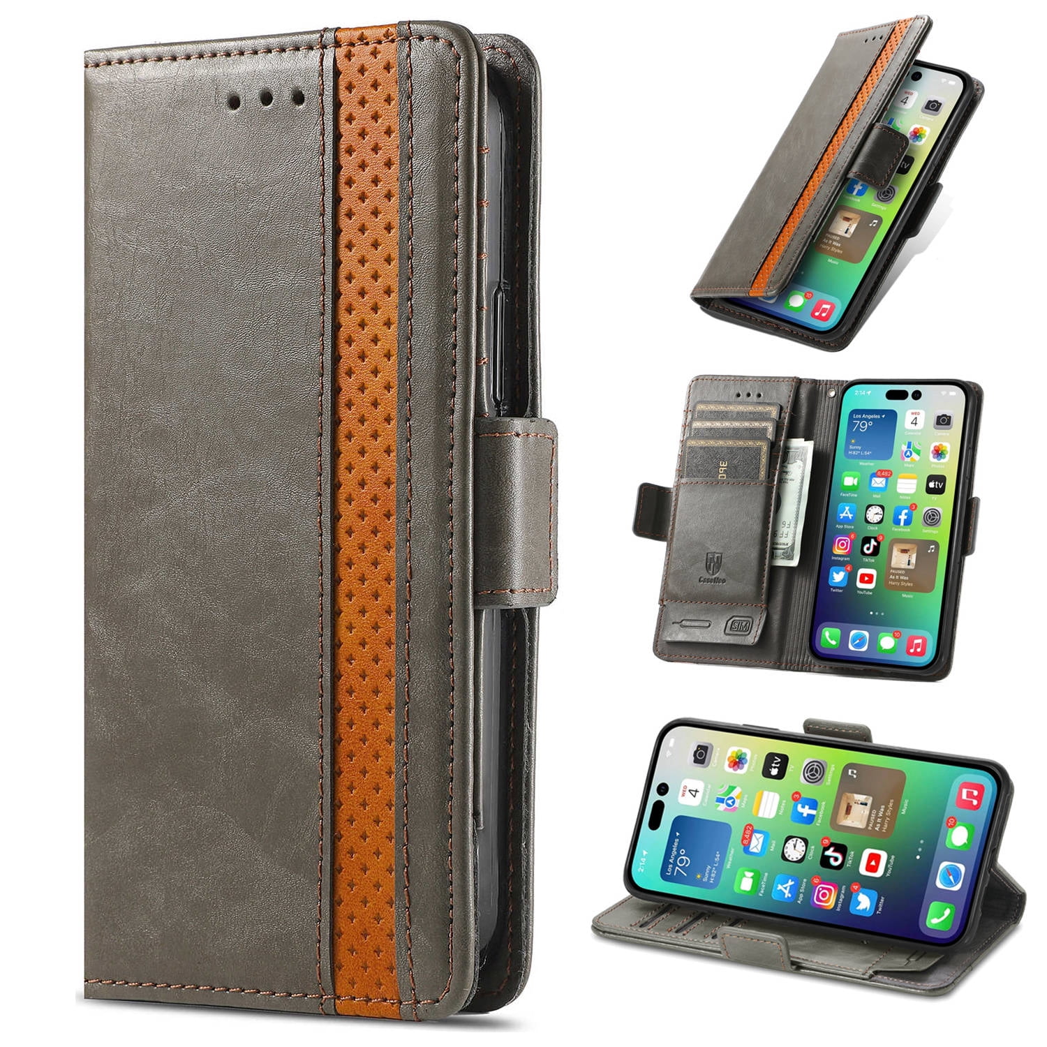 Leather Wallet Phone Case For Xiaomi Poco F6 Pro C55 C65 C50 F5 Pro M6 Pro Poco X5 Pro X4 M5 F4 F3 Quality Leather Phone Case With Card Holder Zipper