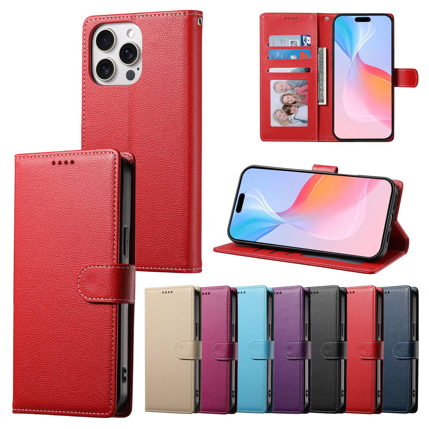 Dockem Einsteckhülle Provincial Für IPhone 11/12/13/14/XR – Kunstleder Mit 2 Kartenfächern, Braun
