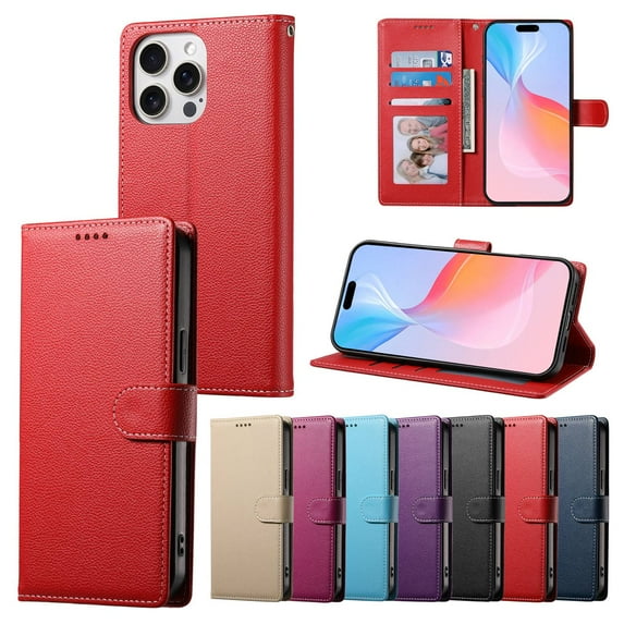Leather Wallet Phone Case For iPhone 16 Pro Max 16Plus 16E 15 Pro Max 15Plus 14ProMax 14 Plus 13 Pro Max 12 Pro Max 11 Xs Max XR 6 7 8 Plus Phone Case Wallet Case Leather Phone Cover Card Zipper