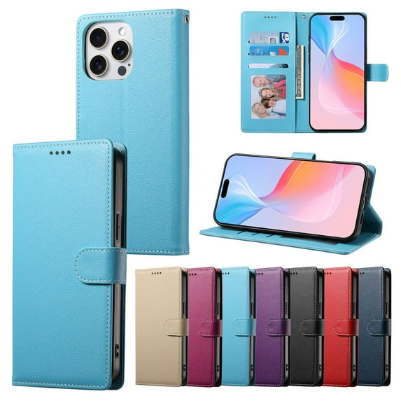 Leather Wallet Phone Case For iPhone 16 Pro Max 16Plus 16E 15 Pro Max 15Plus 14ProMax 14 Plus 13 Pro Max 12 Pro Max 11 Xs Max XR 6 7 8 Plus Phone Case Wallet Case Leather Phone Cover Card Zipper
