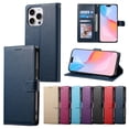 thumbnail image 1 of Leather Wallet Phone Case For iPhone 16 Pro Max 16Plus 16E 15 Pro Max 15Plus 14ProMax 14 Plus 13 Pro Max 12 Pro Max 11 Xs Max XR 6 7 8 Plus Phone Case Wallet Case Leather Phone Cover Card Zipper, 1 of 20