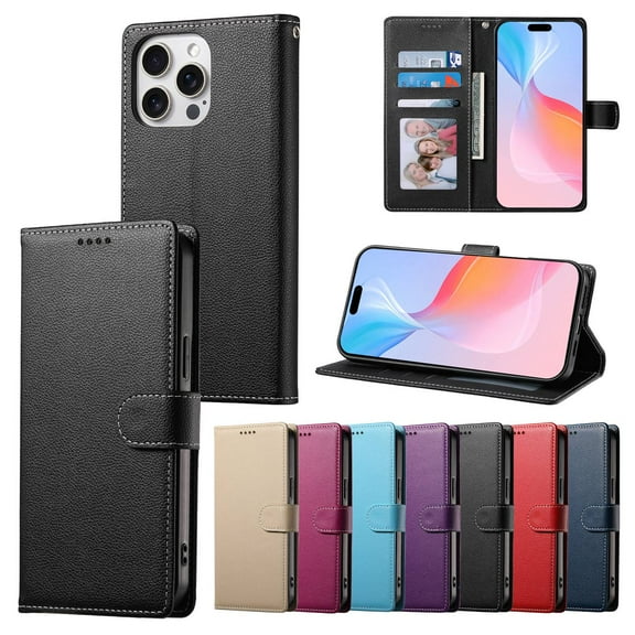 Leather Wallet Phone Case For iPhone 16 Pro Max 16Plus 16E 15 Pro Max 15Plus 14ProMax 14 Plus 13 Pro Max 12 Pro Max 11 Xs Max XR 6 7 8 Plus Phone Case Wallet Case Leather Phone Cover Card Zipper