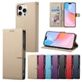 thumbnail image 1 of Leather Wallet Phone Case For iPhone 16 Pro Max 16Plus 16E 15 Pro Max 15Plus 14ProMax 14 Plus 13 Pro Max 12 Pro Max 11 Xs Max XR 6 7 8 Plus Phone Case Wallet Case Leather Phone Cover Card Zipper, 1 of 10