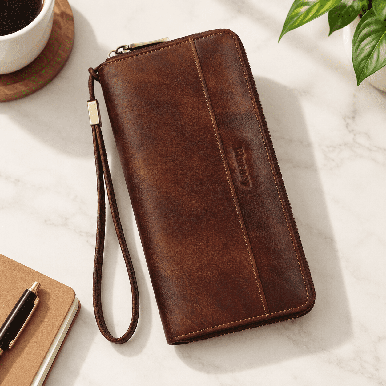 Leather Wallet Women Rfid Long Wristlet - Walmart.com