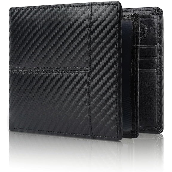 Leather Wallet for Mens   Blocking Bifold Wallets with 1 ID Window 15 Card Slots