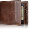 thumbnail image 1 of Leather Wallet for Mens  RFID Blocking Bifold Wallets with 1 ID Window 15 Card Slots, 1 of 7