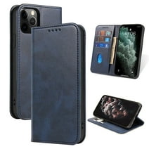 Leather Wallet iPhone 13 Pro Case (Blue) Magnetic Folio Card Slot Holder Flip Kickstand Shockproof Cover