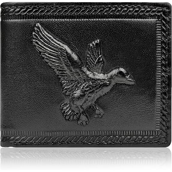 Id Card For Rfid Leather Wallets for Men - 3D Embossed Flying Duck Bifold with RFID ...