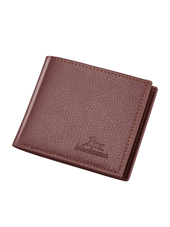 Leather Wallets for Men Bifold Wallet Short Vertical Ultra-Thin Wallet Bank Card Card Package Small Wallet with 3 Slots Purse