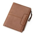 thumbnail image 1 of Leather Wallets for Men, Men's Genuine Leather Slim Wallet Bifold Credit Card Wallet RFID Blocking ID Window Card Case with Zip Coin Pocket (Black), 1 of 6
