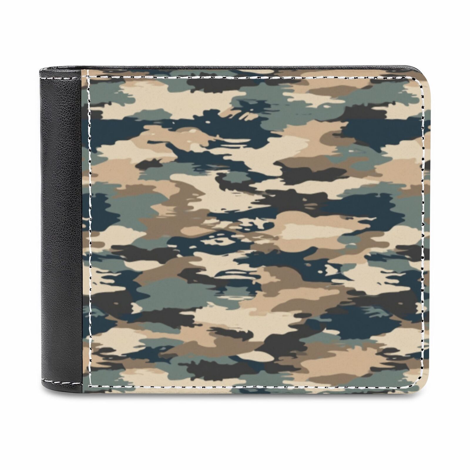 Leather Wallets for Men Military Camouflage=3 Bifold Father's Day Gift ...