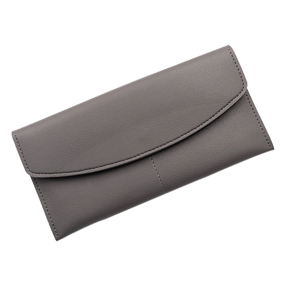 POMOKO Leather Wallets for Women - RFID Blocking Checkbook Wallet with Credit Card Slots