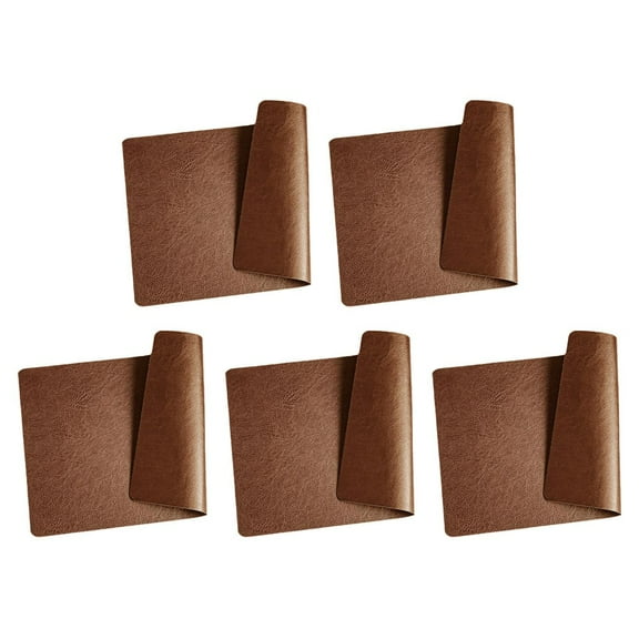 Leather Washable Placemats Set Of 5 Non Slip Heat Resistant Table Mats