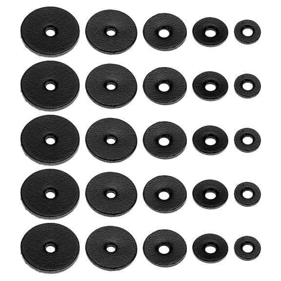 Leather Washers, 100pcs Leather Handle Washers Leather Spacer Cushion Washers 1.5 mm Thick Round, Black