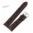 thumbnail image 1 of Leather Watch Band Alligator Grain Calfskin Replacement Strap Stainless Steel Buckle Bracelet for Men Women,18mm 20mm 22mm 24mm Brown, 1 of 3