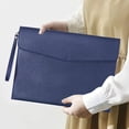 thumbnail image 1 of Leather Waterproof A4 Document Case File Folder With Removable Handle Professional Office Organizer Envelope Bag For Papers Passports Black Blue, 1 of 5