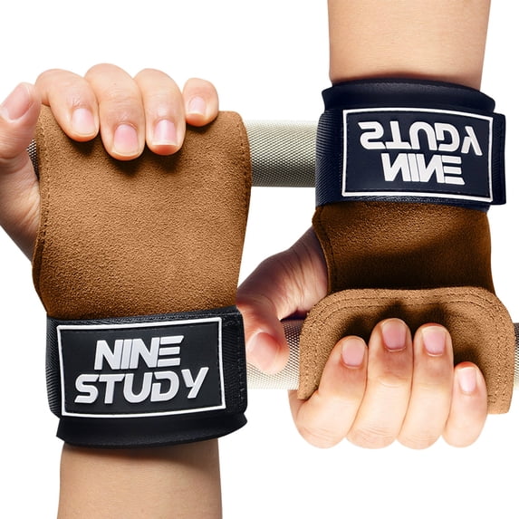 Sports Wrist Straps for Weightlifting and Powerlifting with Enhanced Grip and Double Leather Layer for Secure Hand Support and Wrist