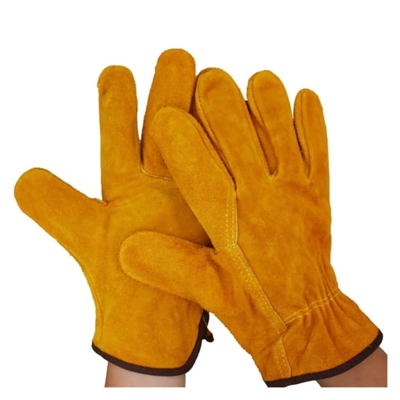 Leather Welder Gloves for Fireproof Wood Cutting Gardening Hunting Anti-Heat Work Safety Gloves For Welding Metal Hand Tools