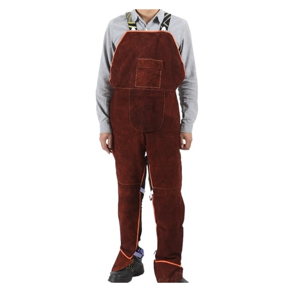 Leather Welding Apron Split Leg for Men Heavy Duty Spark Flame Heat Resistant Bib Aprons Anti-scalding Welder Clothes ,Easy to Use