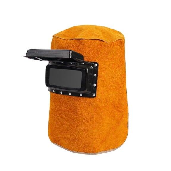 Leather Welding Helmet Mask Heat Resistant Welding Hood Work Hat For Polishing Welder Cap Cowhide Leather ,Easy to Operate