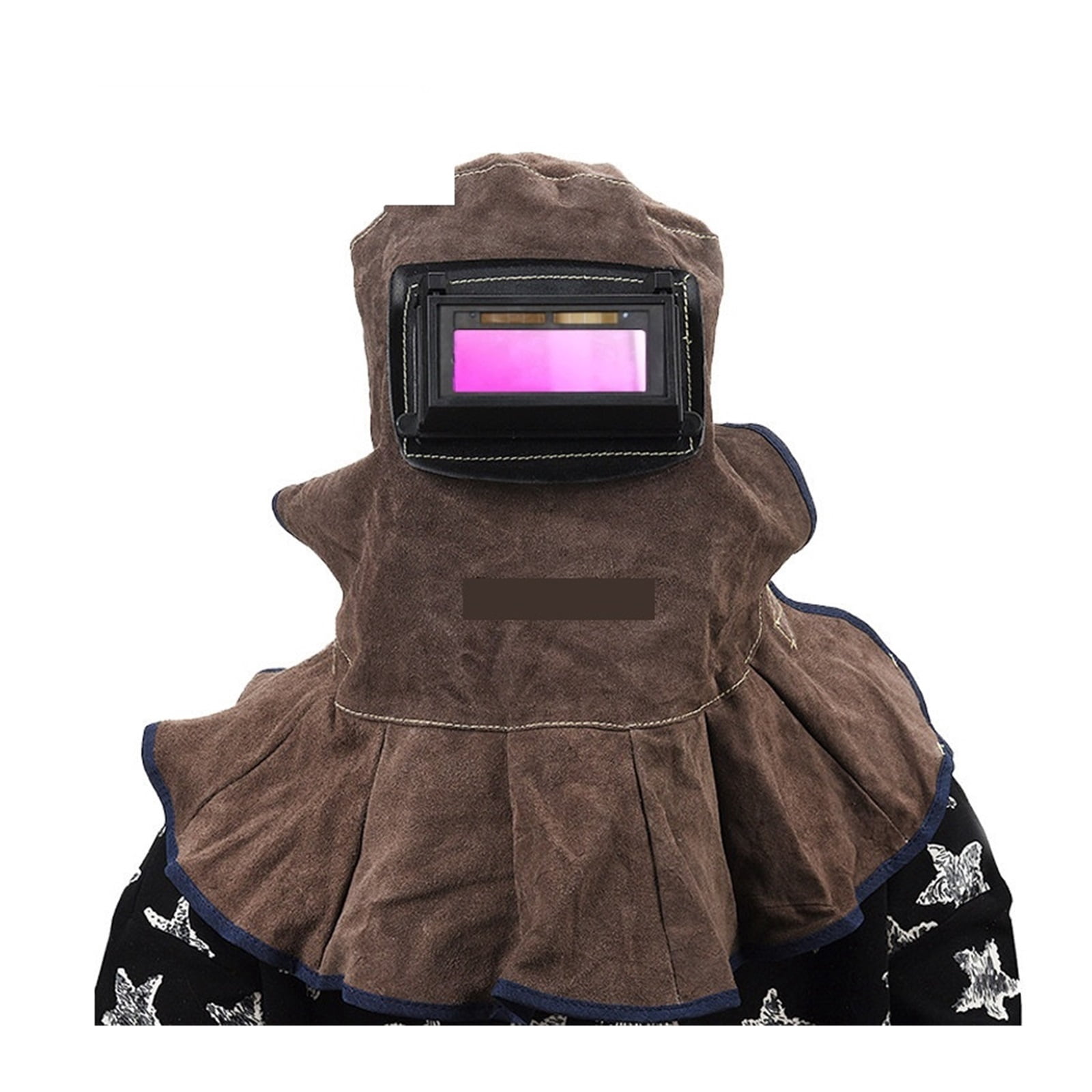 Leather Welding Helmet Mask Solar Flip Cover Lens Breathable Leather Welding Face Mask Hood Welder Security Protection Helmet ,Great Choice
