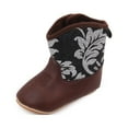 thumbnail image 1 of Leather Western Boots Cowboy Bootie Soft Sole Non-Slip Crib Shoes for Baby Infant Toddler Girls Boys Newborn, 1 of 9